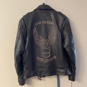 X element genuine leather motorcycle jacket